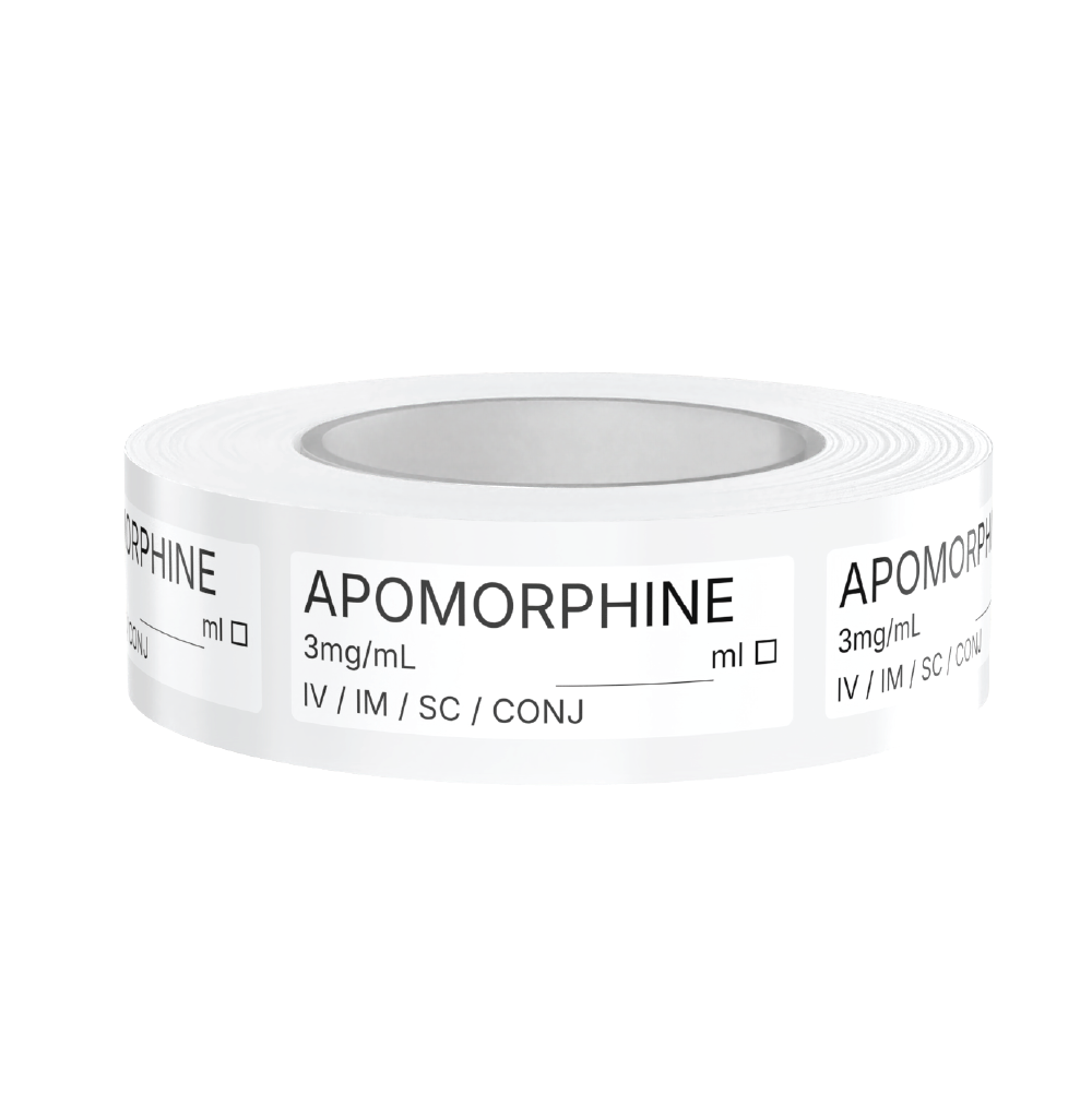 Apomorphine Syringe Labels
