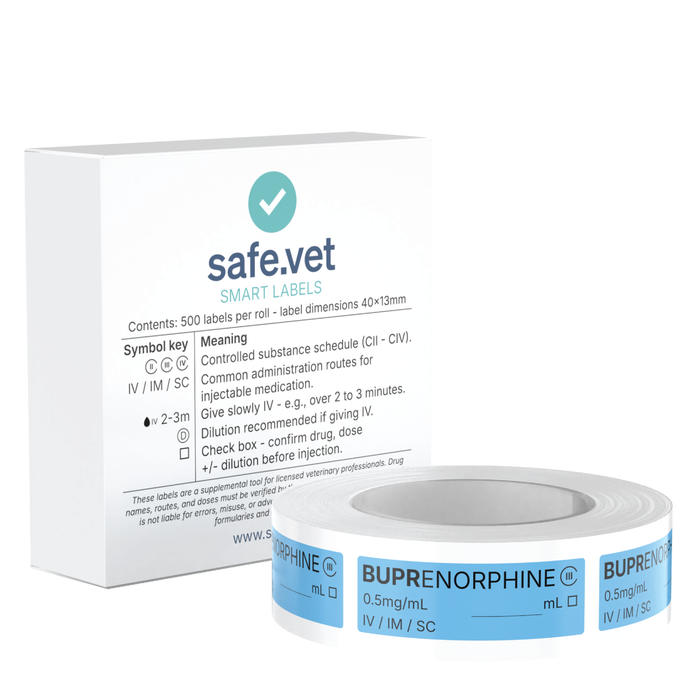 Buprenorphine 0.5mg/ml Syringe Labels