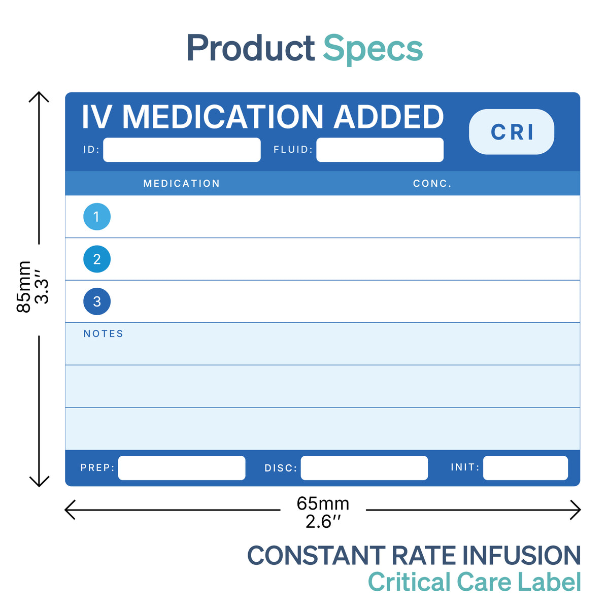 CRI (Constant Rate Infusion) Labels | IV Medication Added Labels