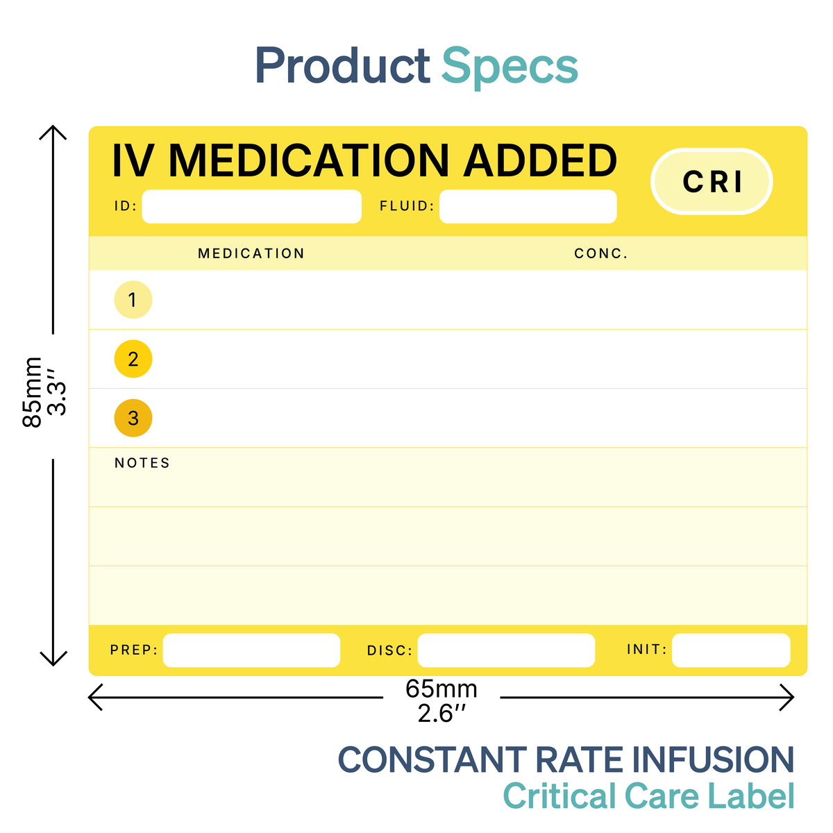 CRI (Constant Rate Infusion) Labels | IV Medication Added Labels