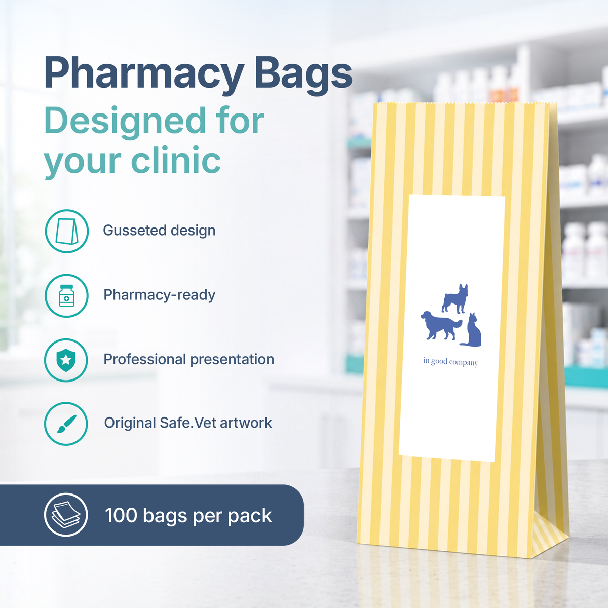 Safe.Vet "In Good Company" veterinary pharmacy prescription bag, Regular size — image 3