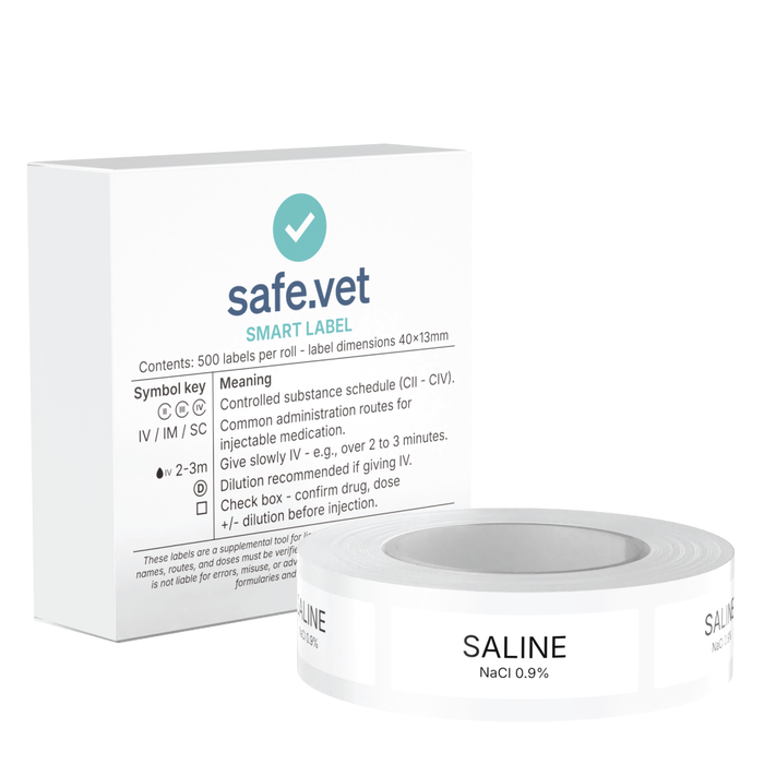 Veterinary Syringe Labels - Saline / NaCl 0.9%