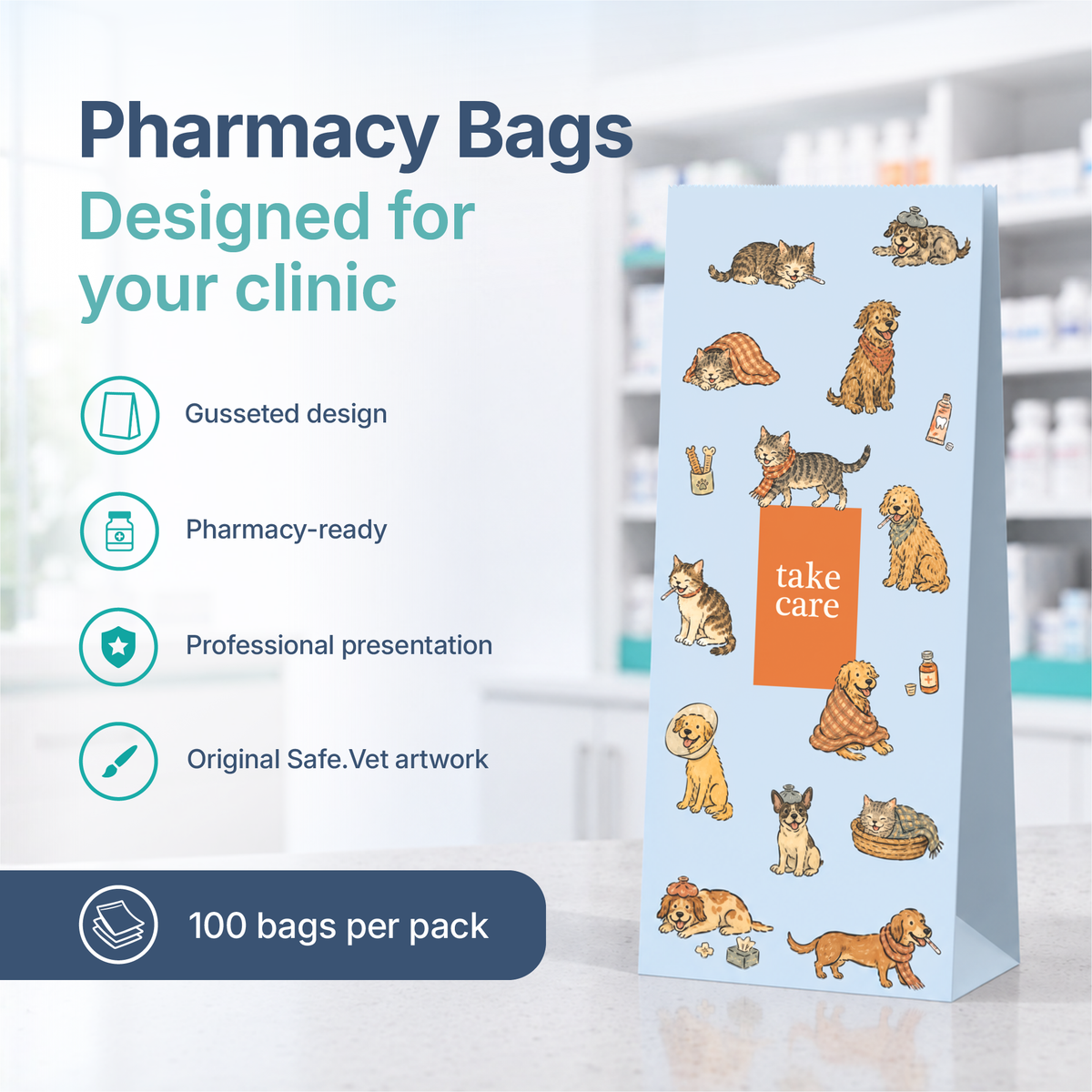 Safe.Vet "Take Care" veterinary pharmacy prescription bag, Regular size — image 3