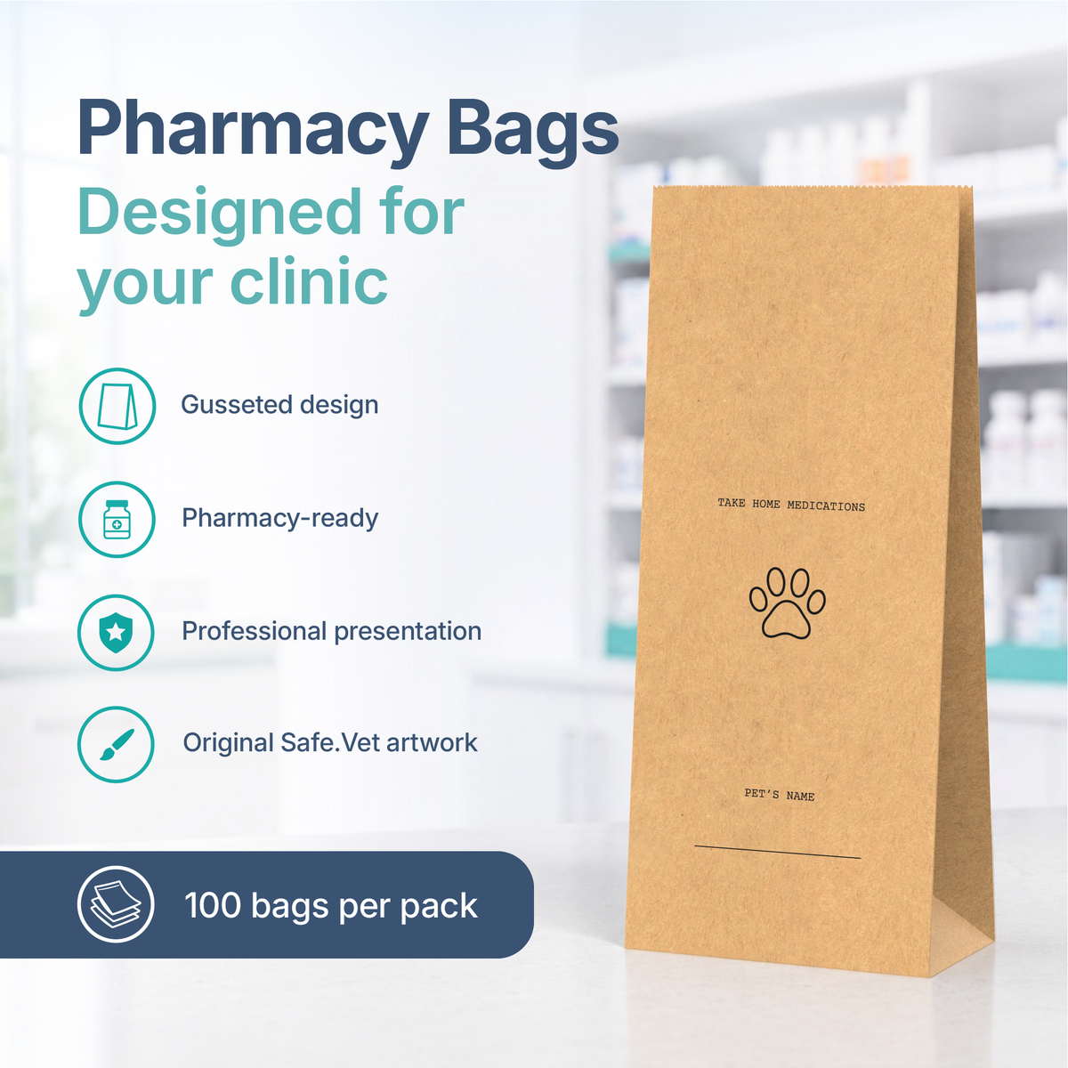 Safe.Vet "Take Home Medications" veterinary pharmacy prescription bag, Regular size — image 3