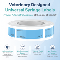 Universal Injectable Blank Syringe Labels