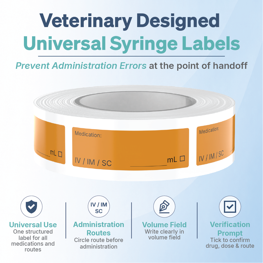 Universal Injectable Blank Syringe Labels