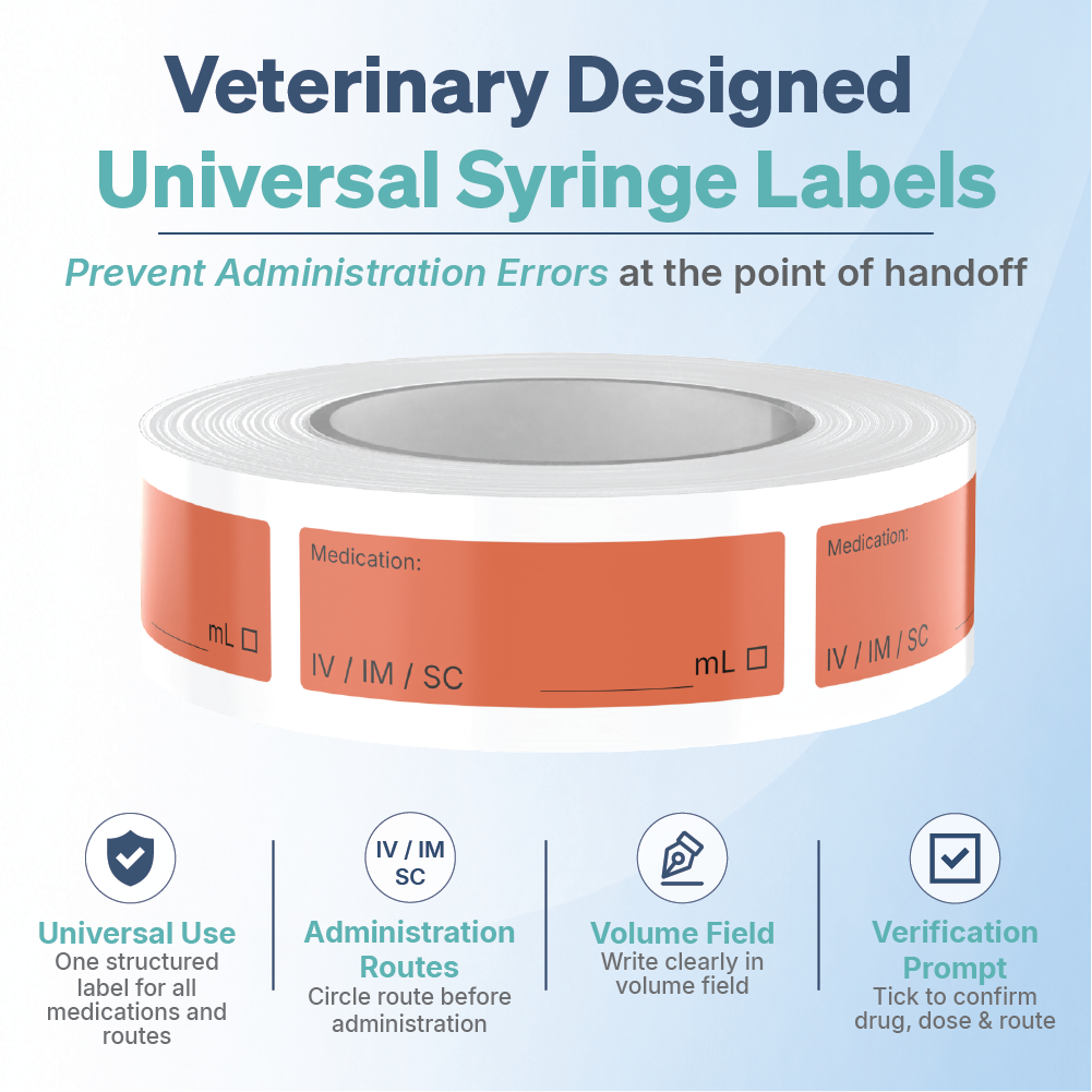 Universal Injectable Blank Syringe Labels