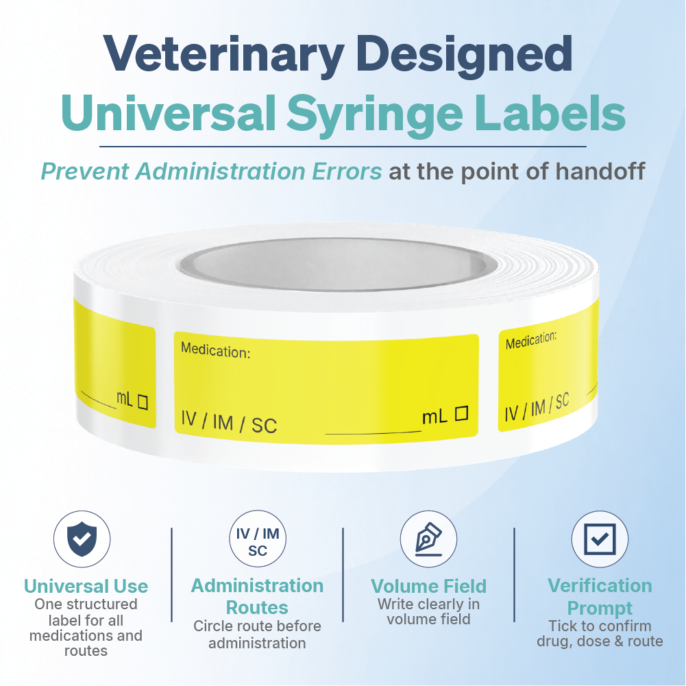 Universal Injectable Blank Syringe Labels