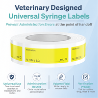 Universal Injectable Blank Syringe Labels