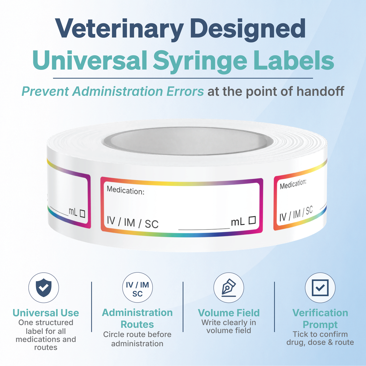 Universal Injectable Blank Syringe Labels