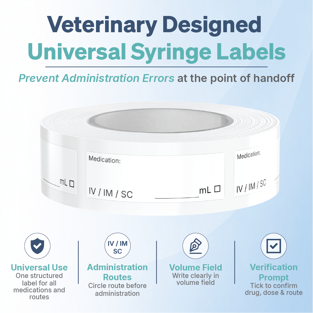 Universal Injectable Blank Syringe Labels