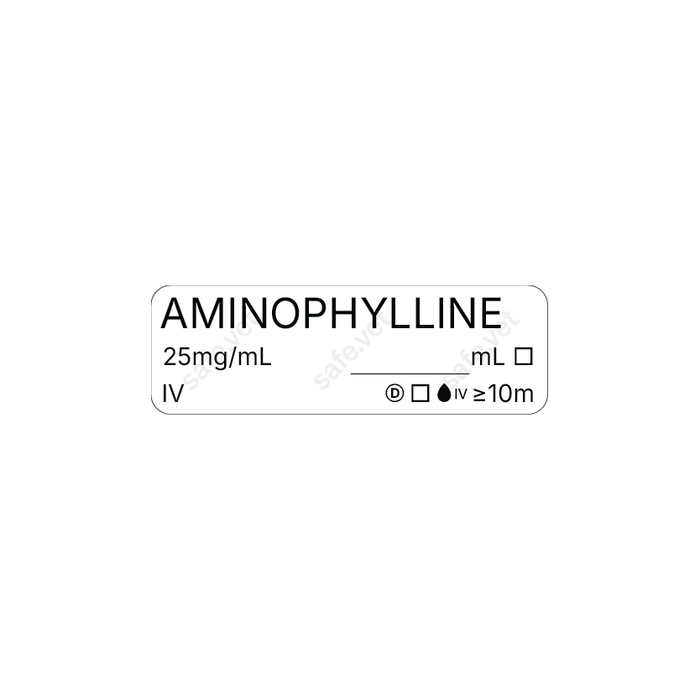 Veterinary Syringe Labels - Aminophylline