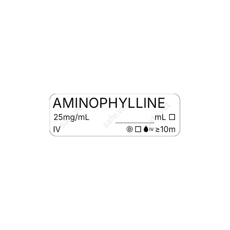 Veterinary Syringe Labels - Aminophylline