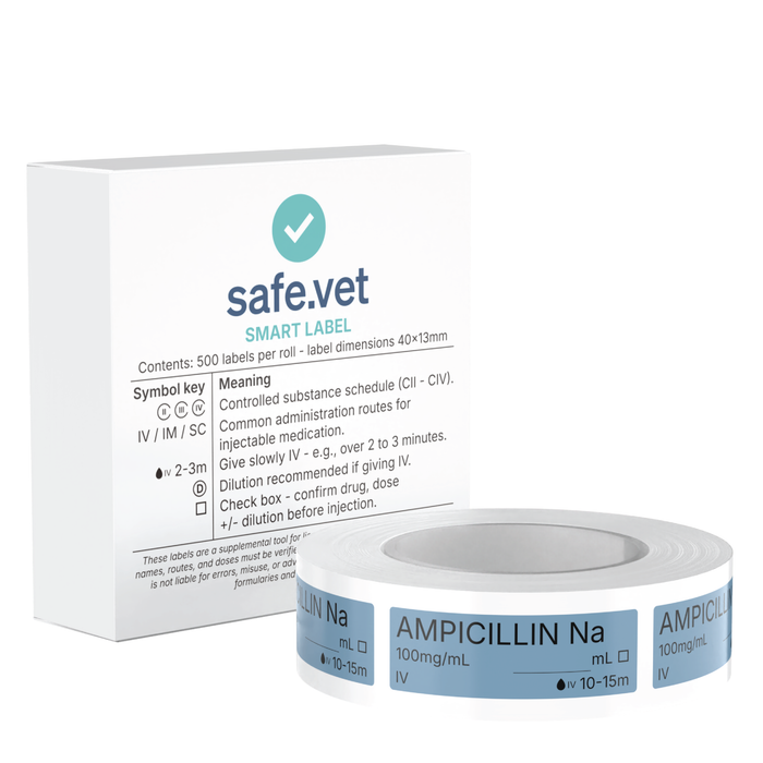 Veterinary Syringe Labels - Ampicillin Na