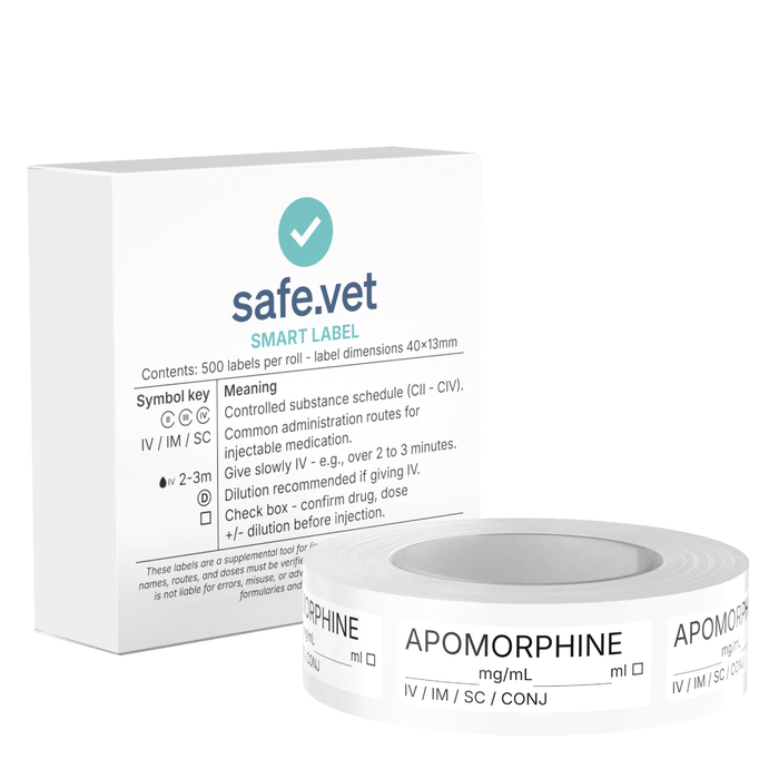 Veterinary Syringe Labels - Apomorphine