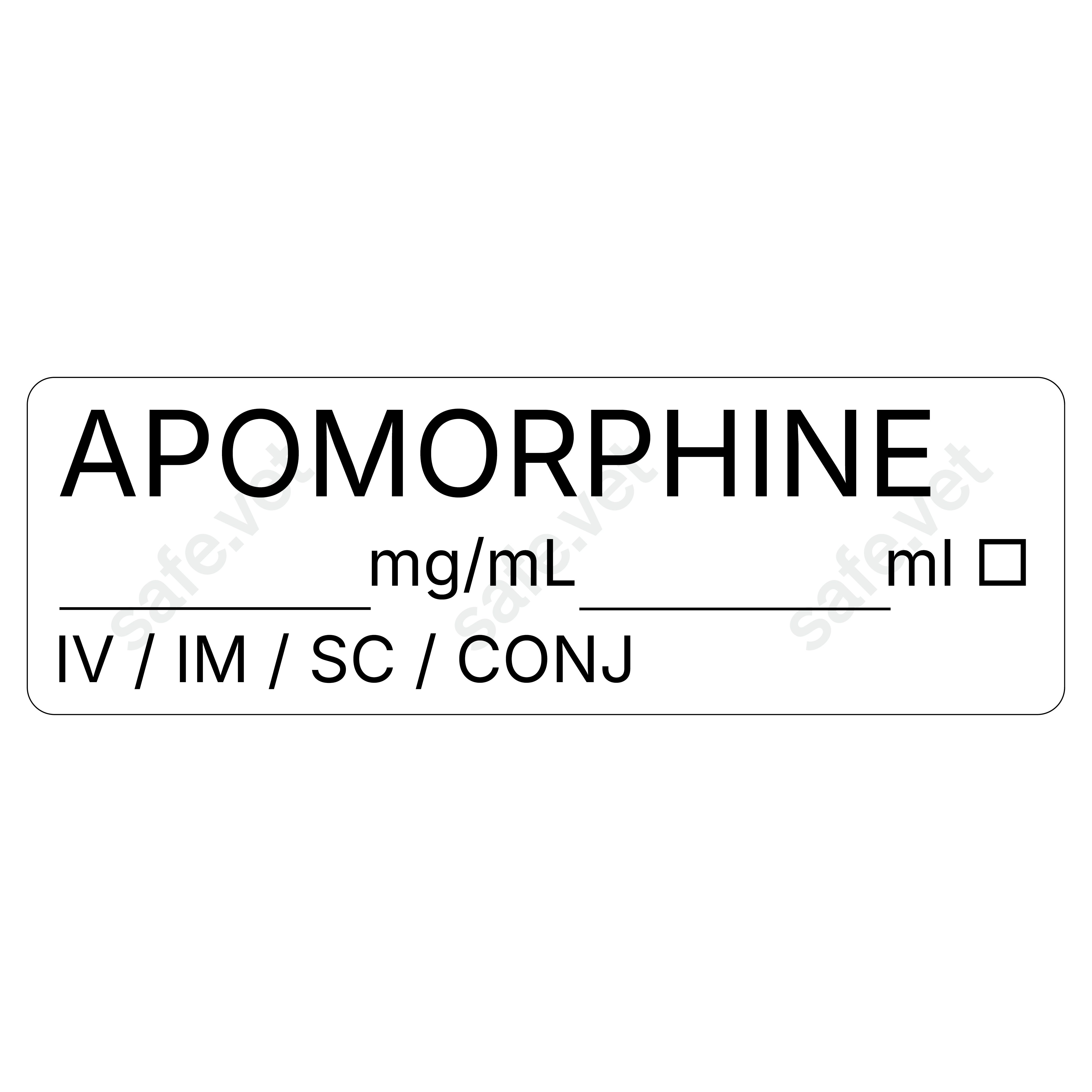 Apomorphine Labels | Veterinary Syringe Sticker Roll – Safe.Vet