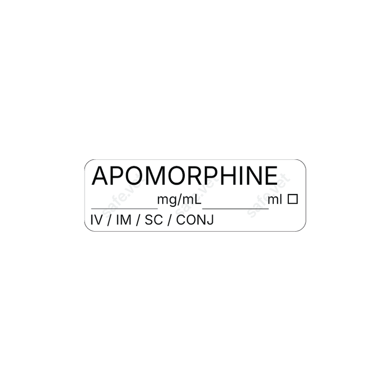 Veterinary Syringe Labels - Apomorphine