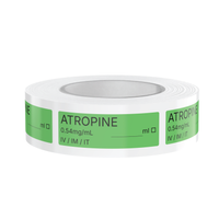 Atropine Veterinary Syringe Labels – Color-Coded Roll of 500 | Medication Safety Labels for Vet Clinic, Hospital, ICU, Surgery & Anesthesia