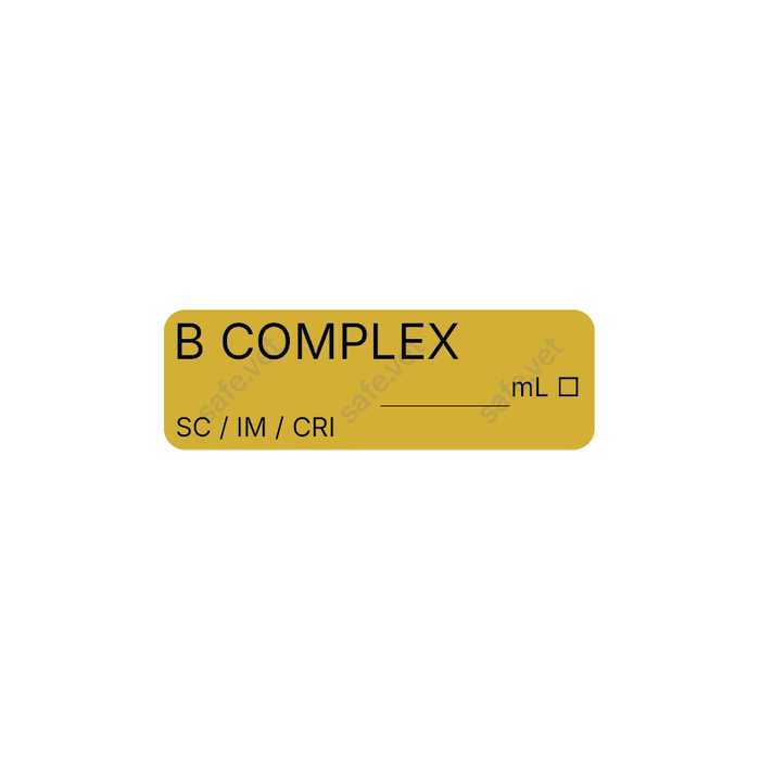 Veterinary Syringe Labels - B Complex