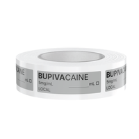 Bupivacaine Veterinary Syringe Labels – Color-Coded Roll of 500 | Medication Safety Labels for Vet Clinic, Hospital, ICU, Surgery & Anesthesia
