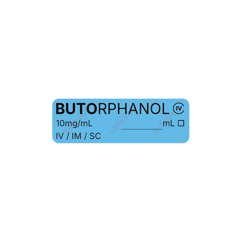 Veterinary Syringe Labels for Butorphanol
