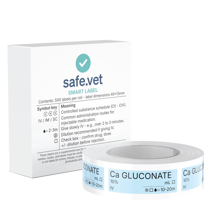 Veterinary Syringe Labels - Calcium Gluconate