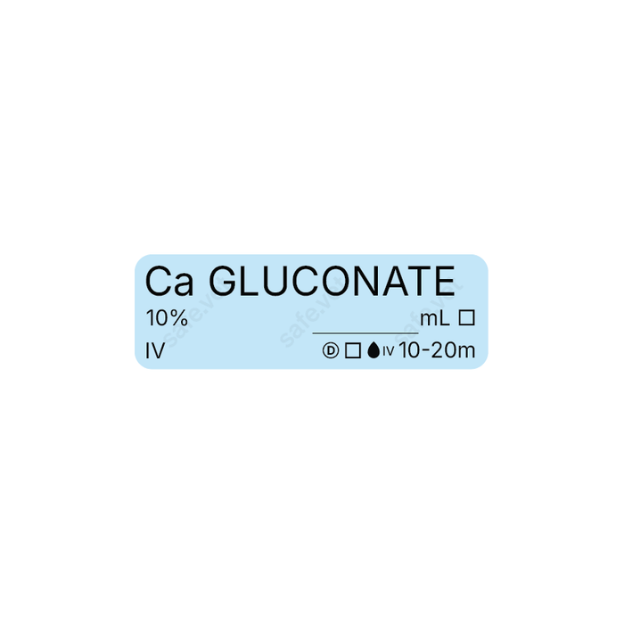 Veterinary Syringe Labels - Calcium Gluconate