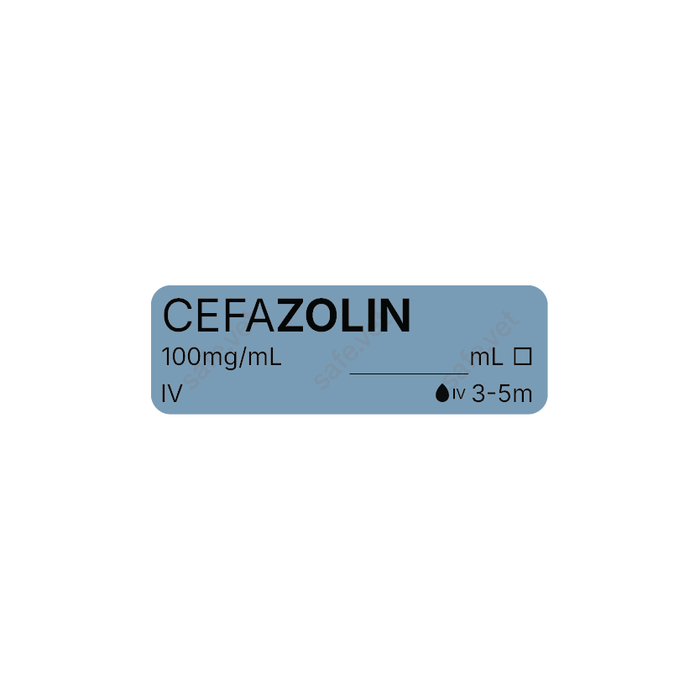 Veterinary Syringe Labels - Cefazolin