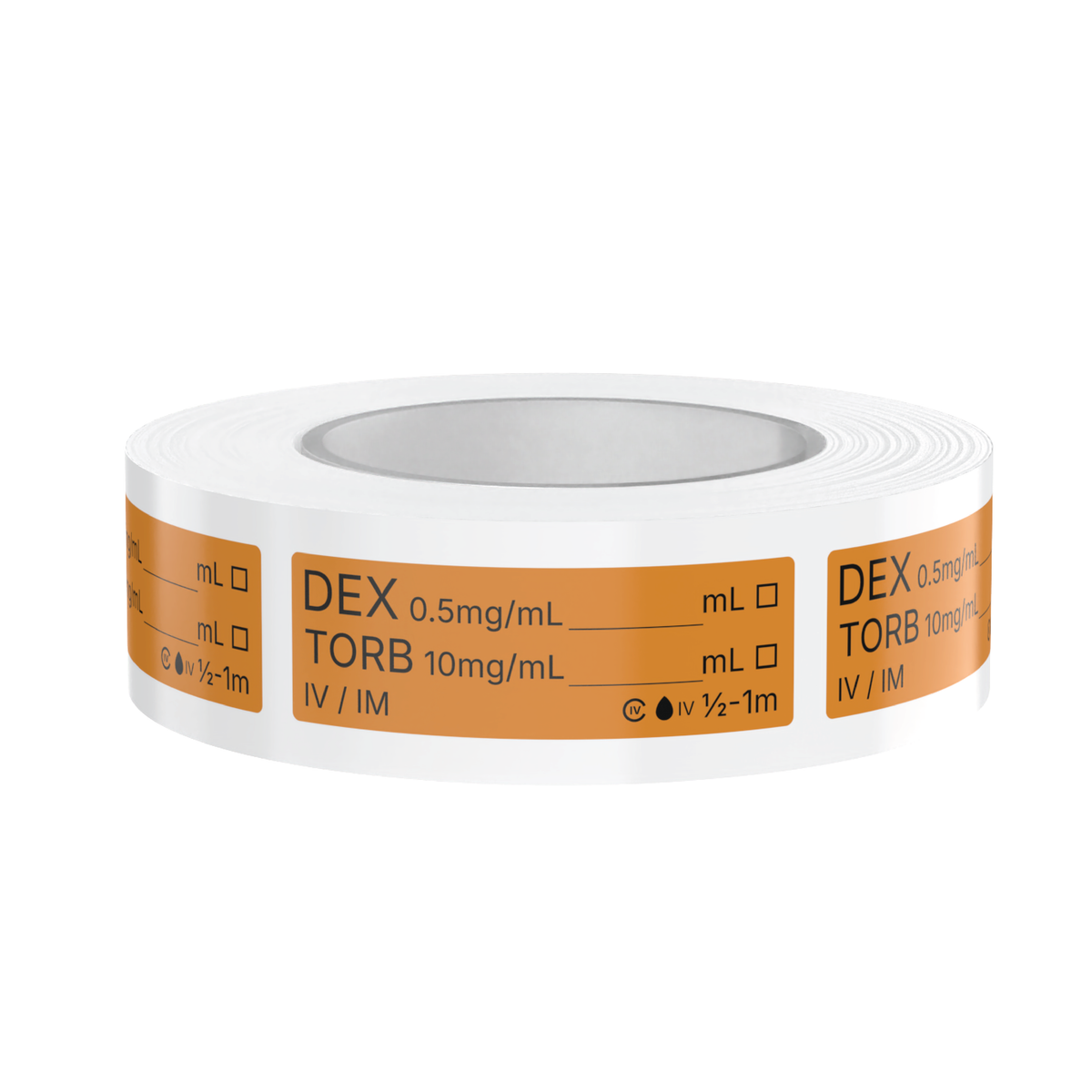 Dexmedetomidine and Butorphanol Veterinary Syringe Labels – Color-Coded Roll of 500 | Medication Safety Labels for Vet Clinic, Hospital, ICU, Surgery & Anesthesia