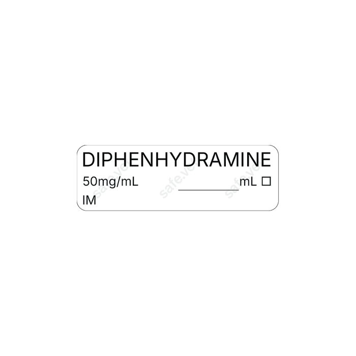 Veterinary Syringe Labels - Diphenhydramine