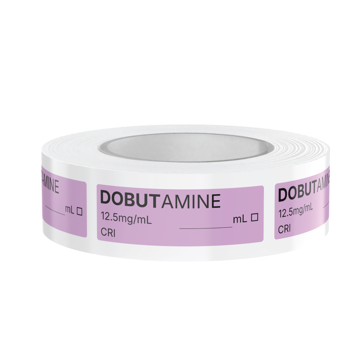 Dobutamine Veterinary Syringe Labels – Color-Coded Roll of 500 | Medication Safety Labels for Vet Clinic, Hospital, ICU, Surgery & Anesthesia