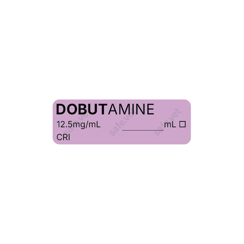 Veterinary Syringe Labels - Dobutamine