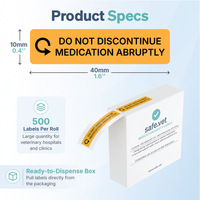 "Do Not Discontinue Medication Abruptly" Dispensing Labels
