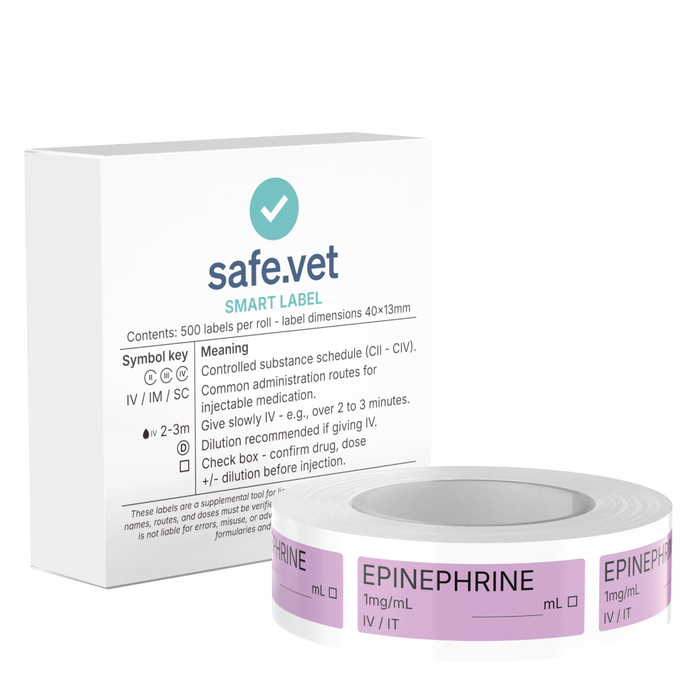 Veterinary Syringe Labels - Epinephrine