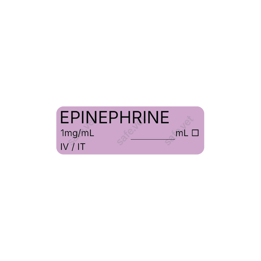 Veterinary Syringe Labels - Epinephrine