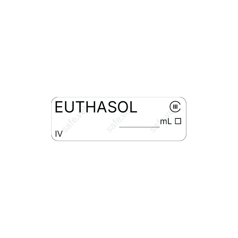 Veterinary Syringe Labels - Euthasol