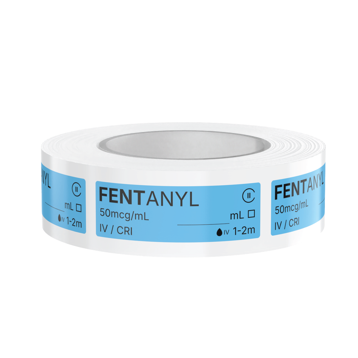 Fentanyl Veterinary Syringe Labels – Color-Coded Roll of 500 | Medication Safety Labels for Vet Clinic, Hospital, ICU, Surgery & Anesthesia