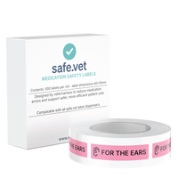 "For The Ears" Veterinary Dispensing Labels – Pharmacy Instruction Stickers Roll of 500 | Vet Prescription Reminder Labels for Client Medications & Safety