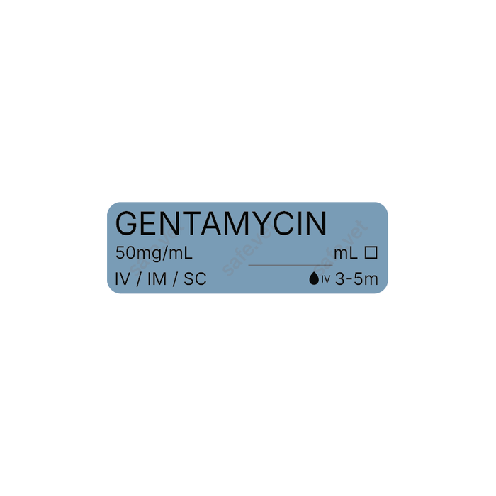 Veterinary Syringe Labels - Gentamycin