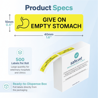 "Give On Empty Stomach" Dispensing Labels