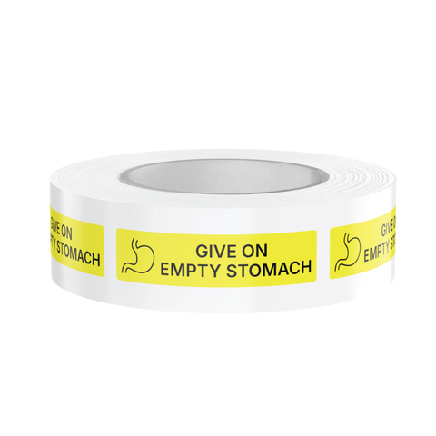 "Give On Empty Stomach" Dispensing Labels