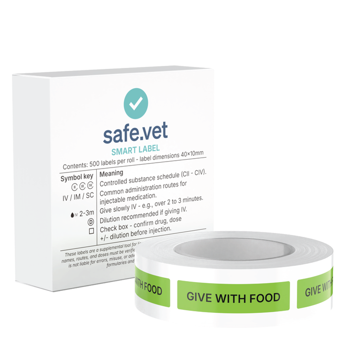 "Give With Food" Dispensing Labels