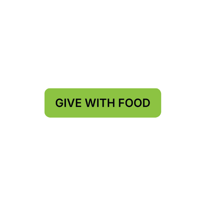 "Give With Food" Dispensing Labels