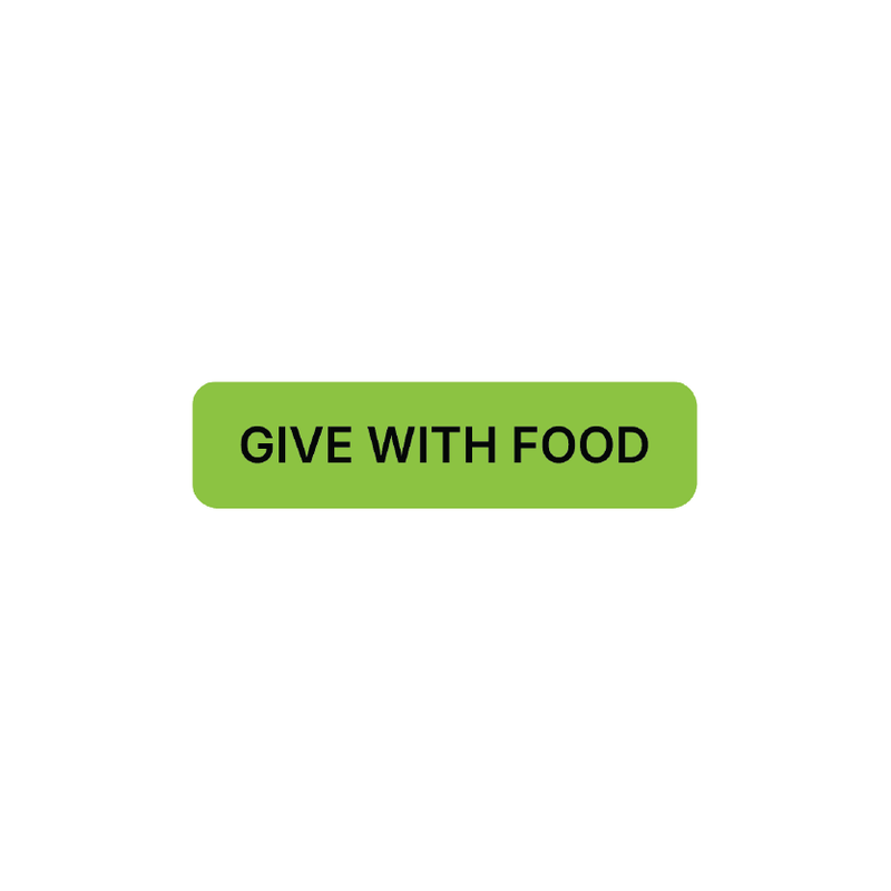 "Give With Food" Dispensing Labels