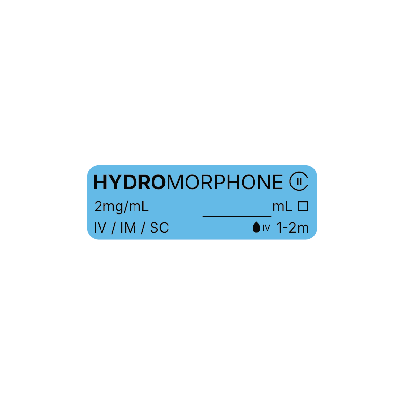 Veterinary Syringe Labels for Hydromorphone