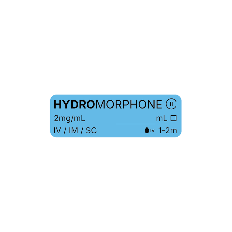 Veterinary Syringe Labels for Hydromorphone