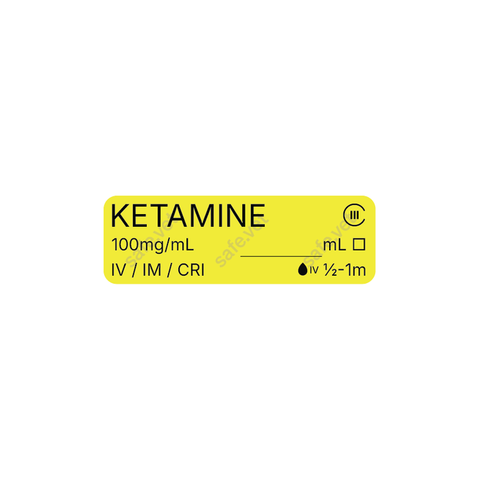 Veterinary Syringe Labels - Ketamine