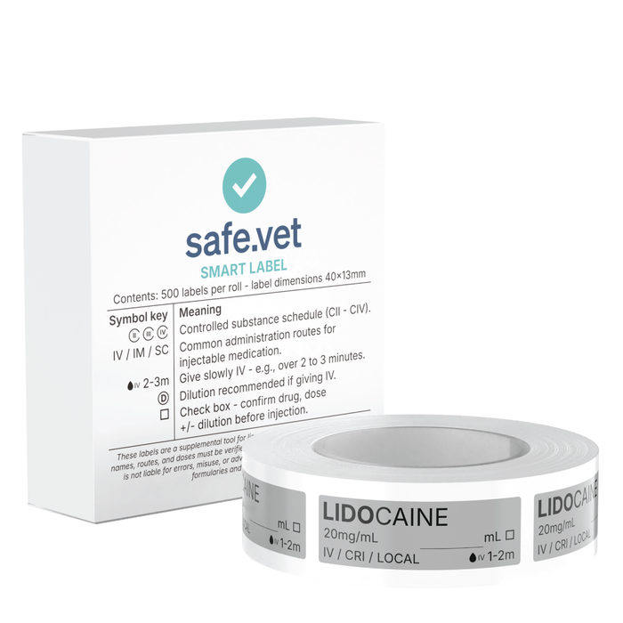 Veterinary Syringe Labels - Lidocaine