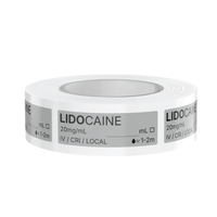 Lidocaine Veterinary Syringe Labels – Color-Coded Roll of 500 | Medication Safety Labels for Vet Clinic, Hospital, ICU, Surgery & Anesthesia