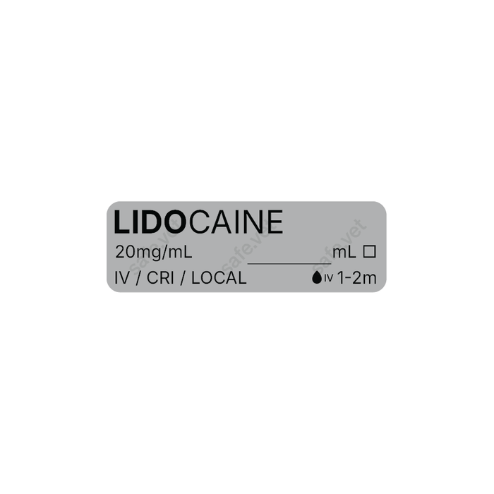 Veterinary Syringe Labels - Lidocaine